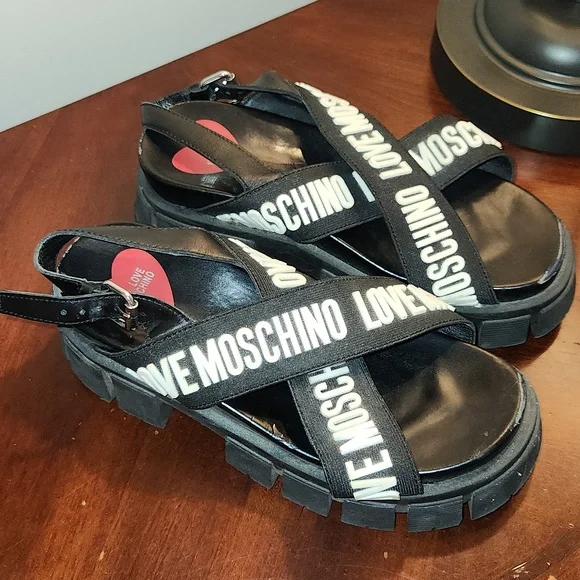 Love Moschino Black Platform Sandals - Picture 2 of 6